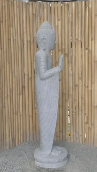 Artikelbild 5 des Artikels “Stehender Buddha - Abhaya Mudra aus Riverstone, ca. 155 cm hoch “